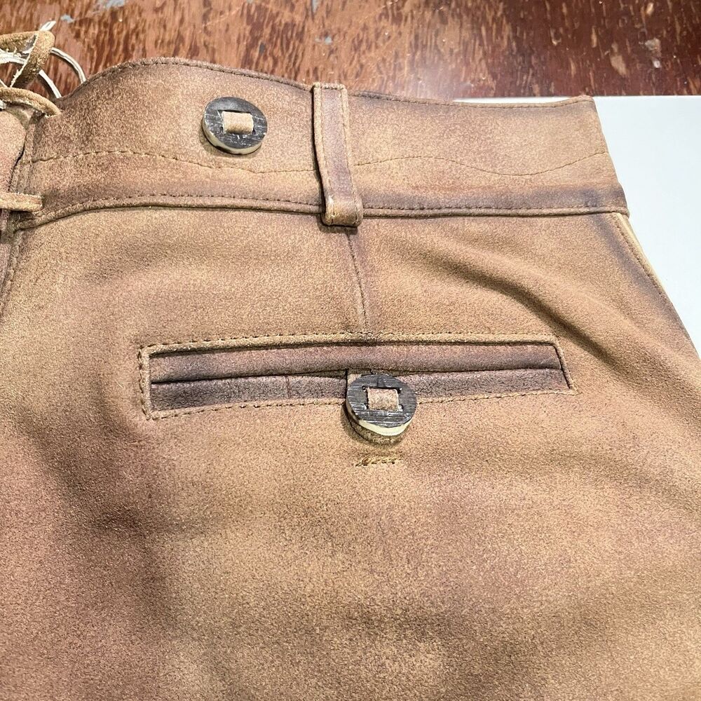 Vintage German Lederhosen Leather Shorts Men’s EU 48 Bavarian Bundhosen - Picture 8 of 10
